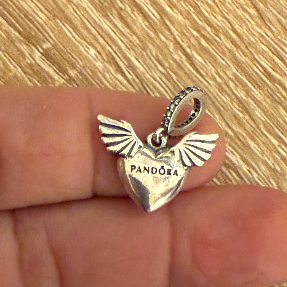 Pandora Silver Winged Heart Charm